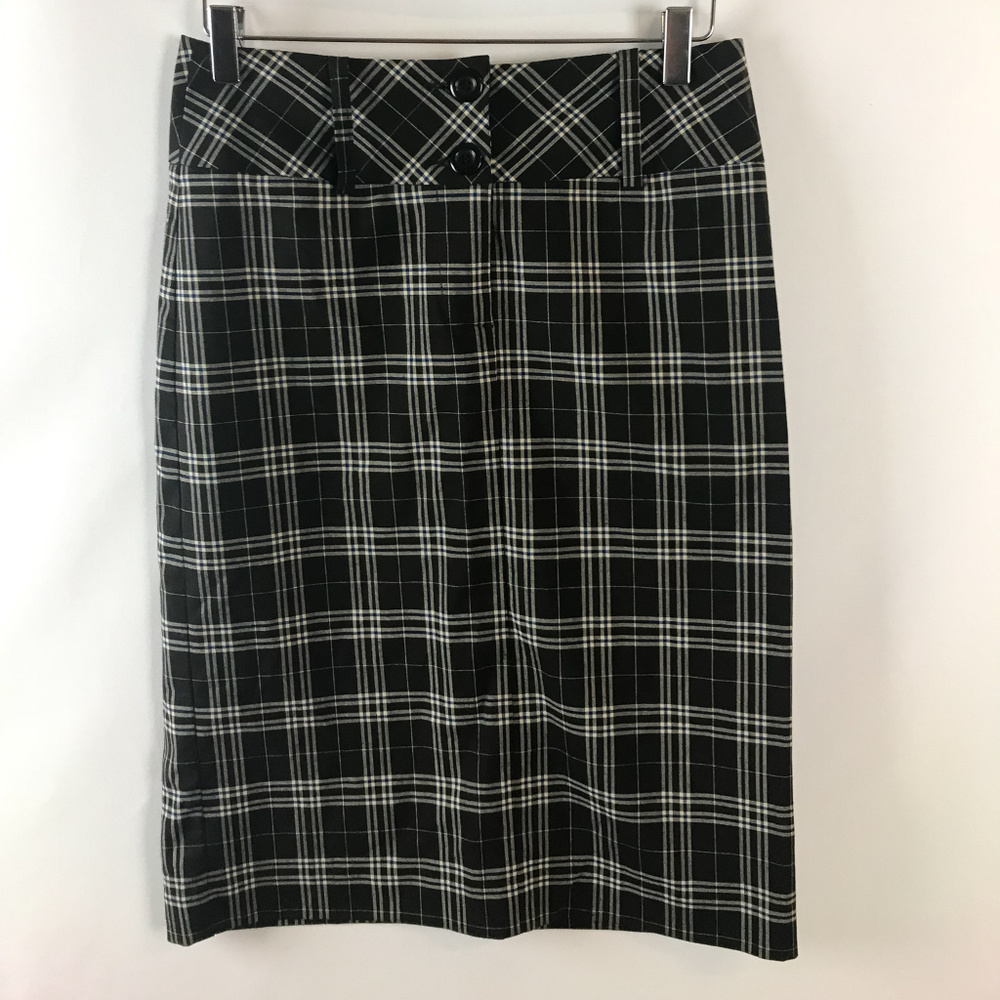 IQ & Co. Womens High Waisted Plaid Pencil Skirt